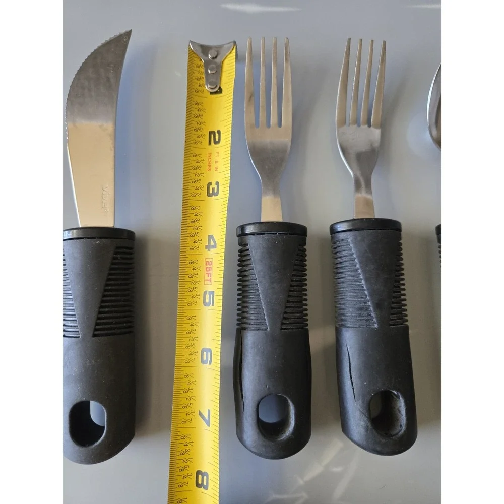 VIVE Weighted Adaptive Silverware Set Easy Grip Handles Arthritis Disability Aid